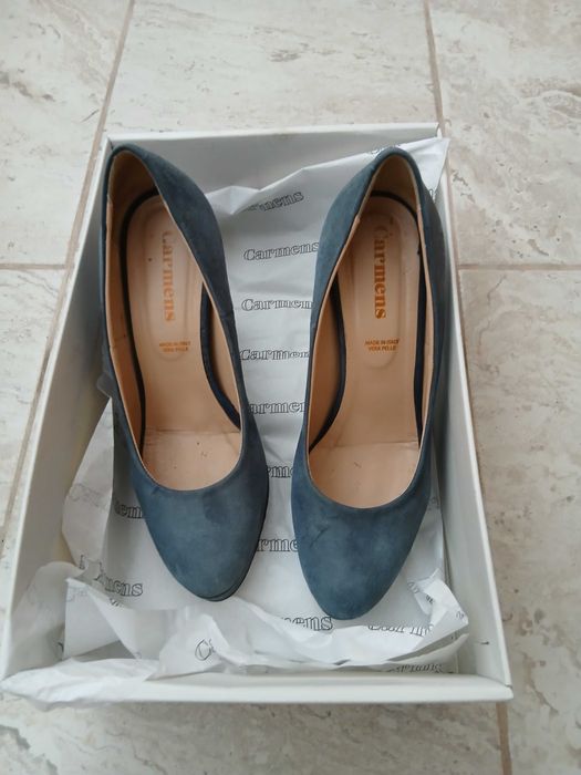 Pantofi piele culoare albastru tiffany