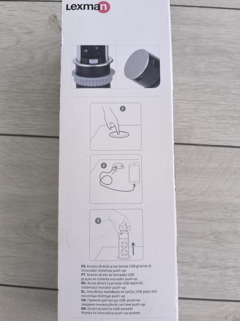 Prelungitor cu fir Lexman, IP20, 3 prize, 2 USB, 3 x 1.5 mmp, 3680 W,