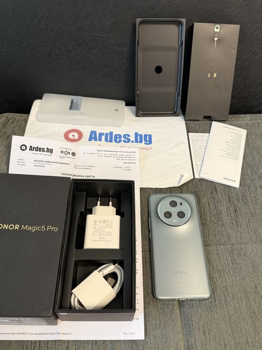 КАТО НОВ 512GB Honor Magic 5 Pro Гаранция Ardes 2025 Green / Зелен