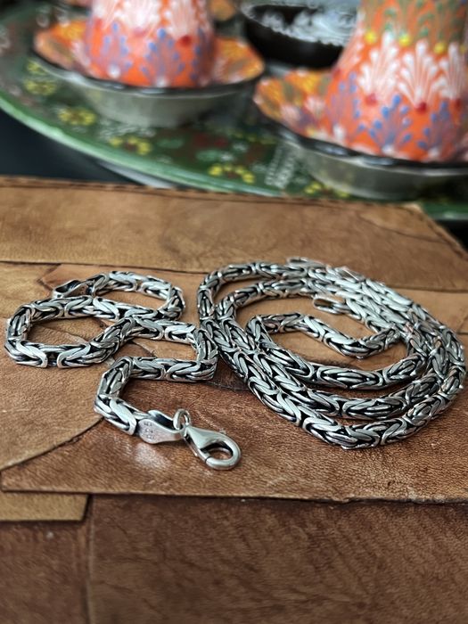 Lanț argint bărbătesc bizantin/king