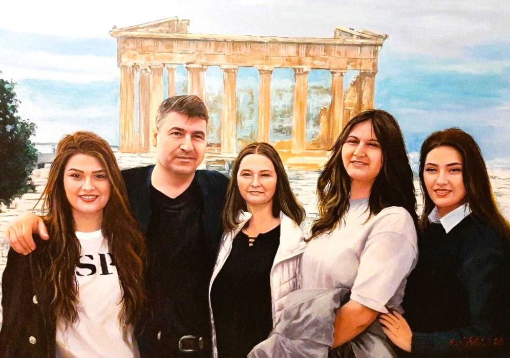 Tablou,portret realizat manual