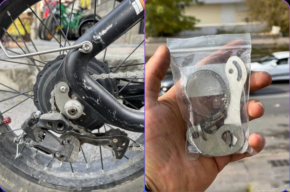 Услитель дропаутов . Защита моторколеса . Защита кабеля электровело