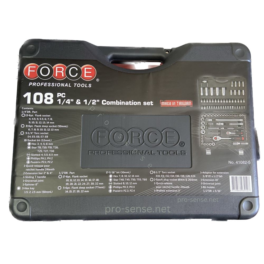 Професионално Гедоре 1/4" - 1/2" 108 части FORCE 41082-5
