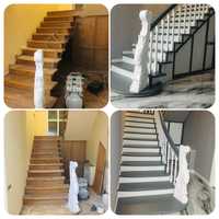 Реставрация лестниц, перекраска мебели, переделка кухни замена фасадов