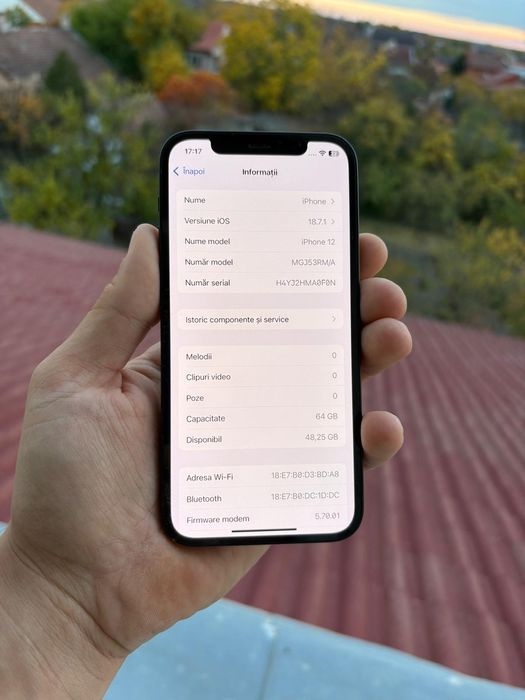 iPhone 12 Black, Memorie 64GB, Baterie 100%, iOS 26 - FRUMOS