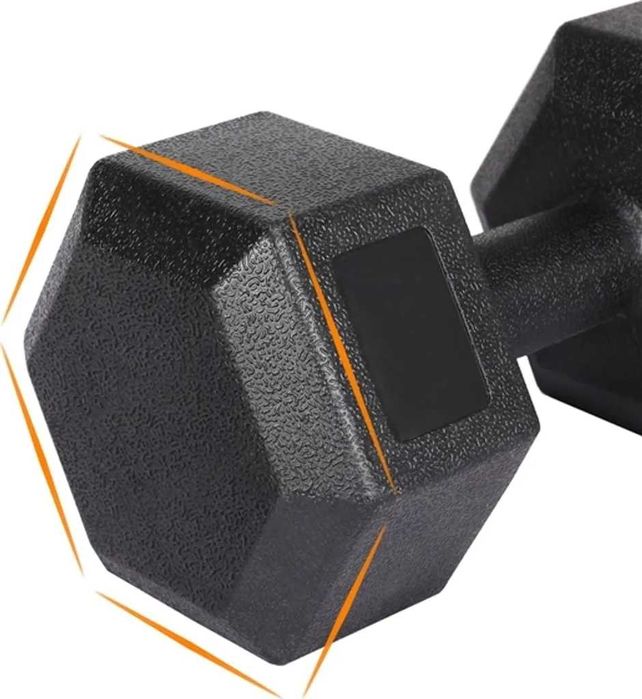 Set gantere hexagonale 2 x 10kg cu strat PVC |R 611019 Black