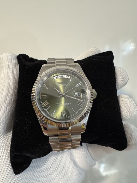 Ceas Seiko DayDate Green Olive Mod