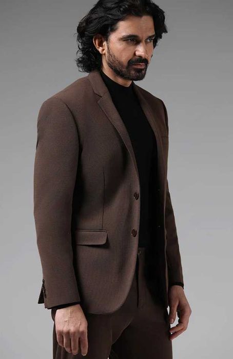 Sacou blazer slim 50 L premium Devred NOU lana super 110's maro inchis