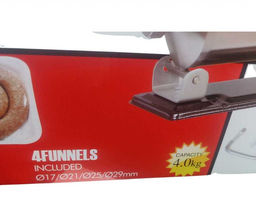 Ръчна машина за пълнене на колбаси,неръждаема стомана,капацитет 4 кг.