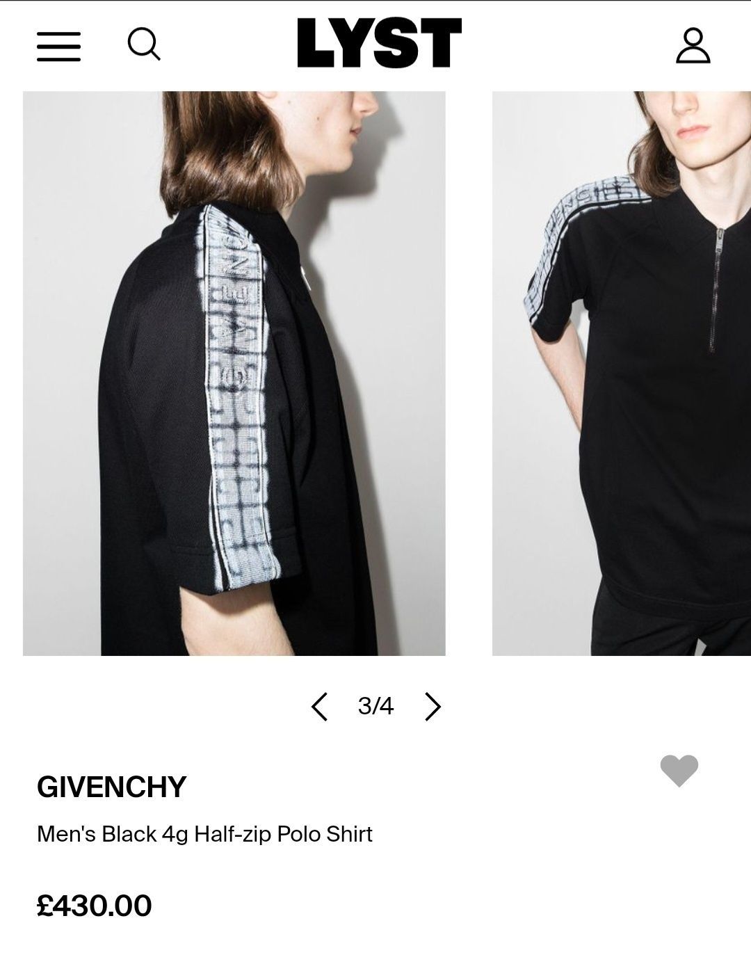 Givenchy Men's 4g Half zip polo shirt