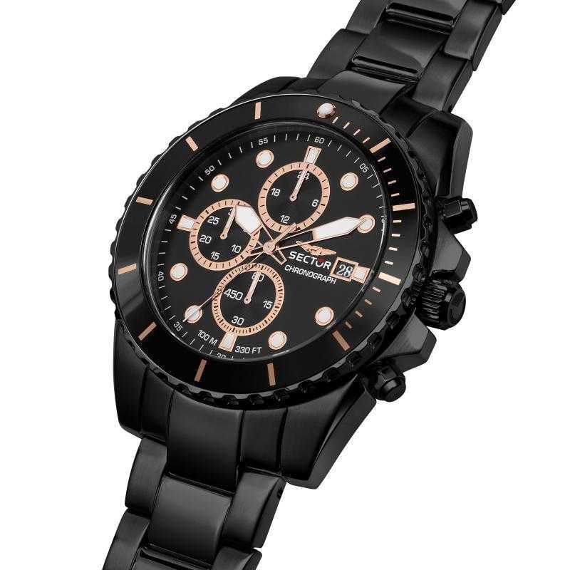 Ceas Sector barbatesc, cod R3273776, cronograf, inox negru, 43mm