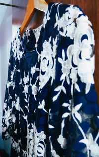 Платье модное женское с v-образным вырезом с цветочным принтом