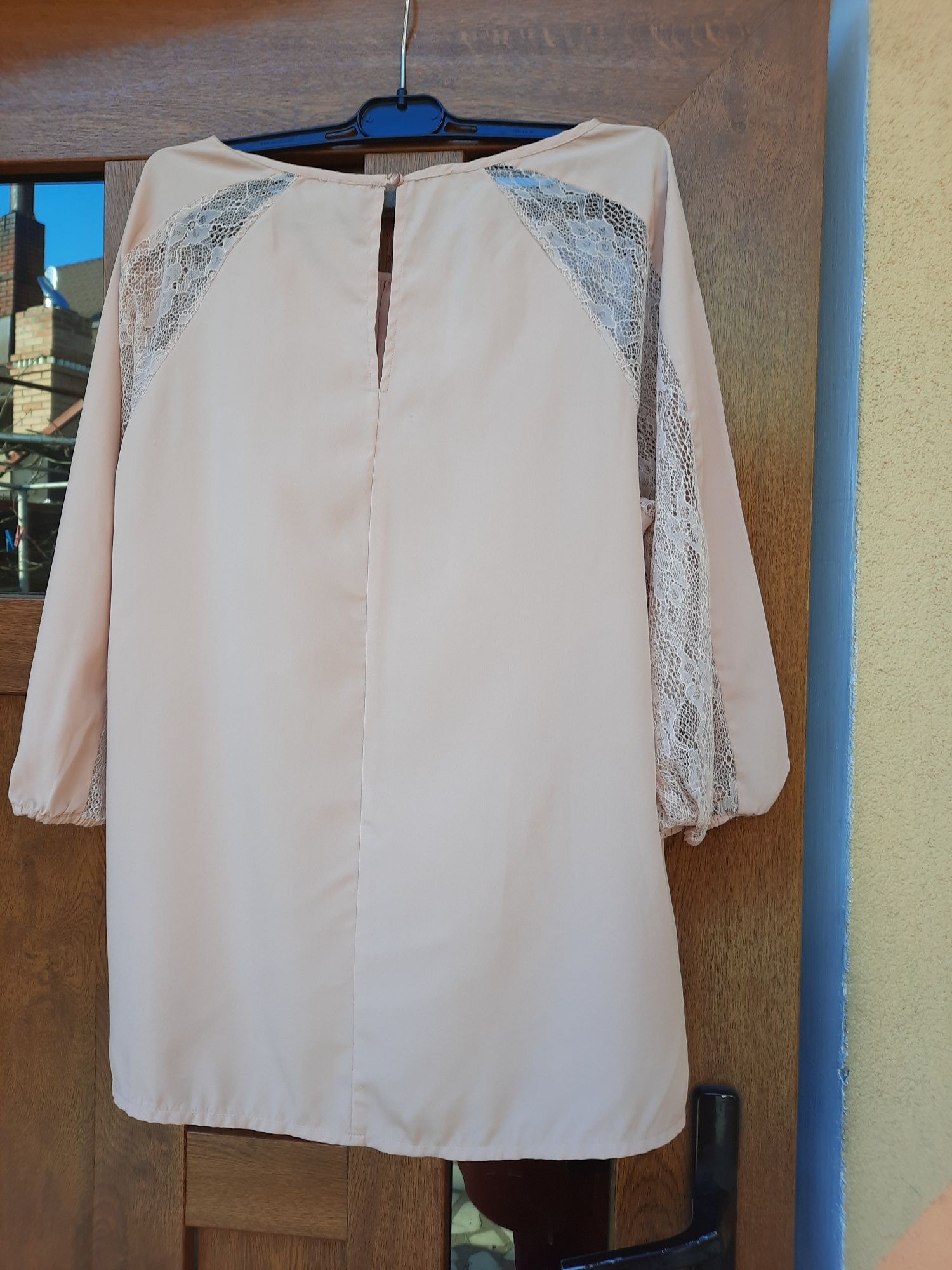 Bluza din mătase roz- pudra marimea 46-48.