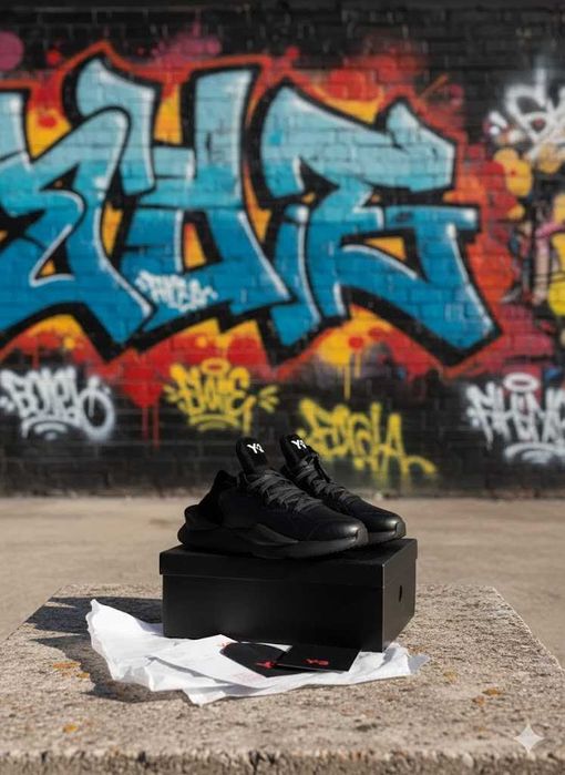 Adidasi Y3 Kaiwa Black - Piele Naturala - Full Box