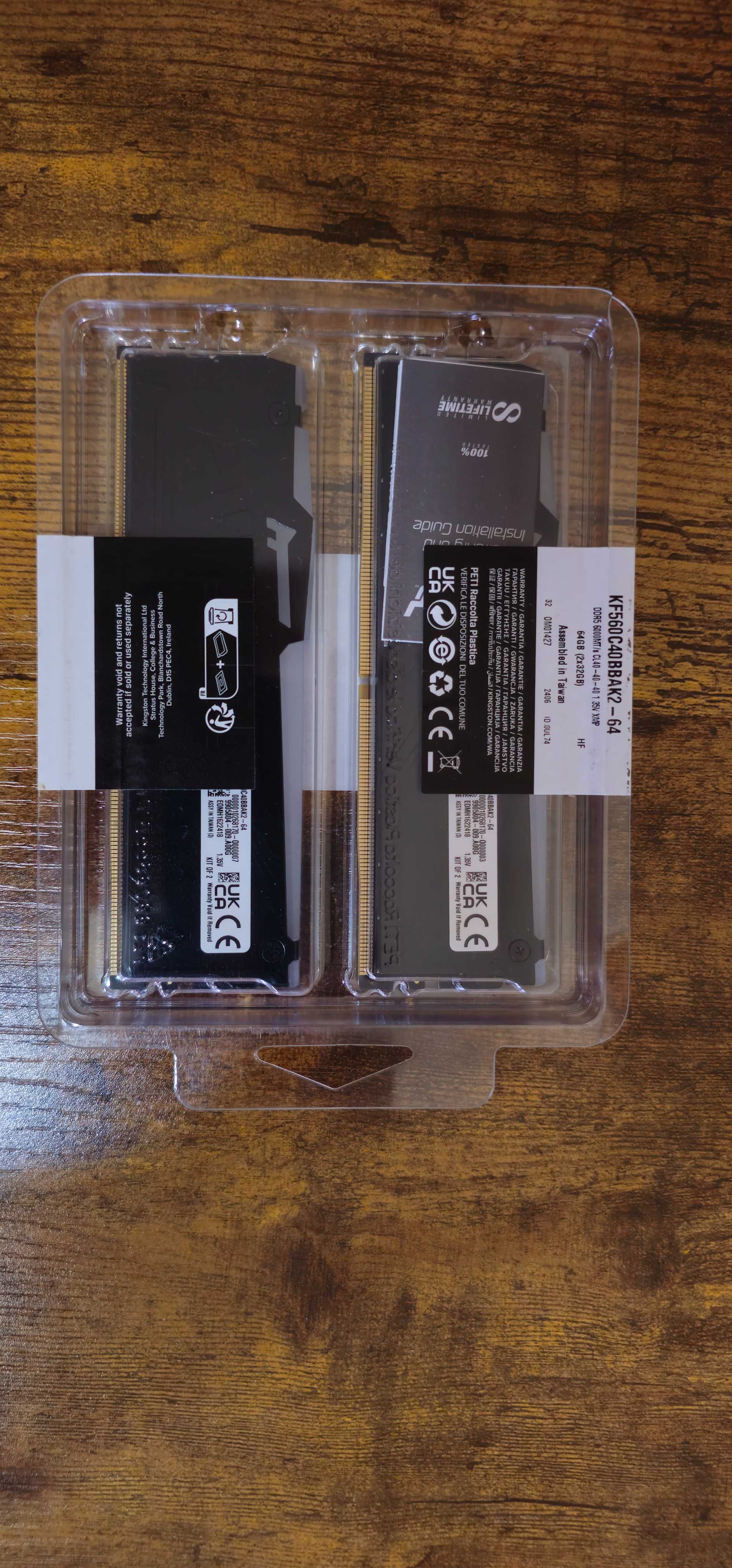 Kingston FURY Beast 64GB (2x32GB) 6000MT/s DDR5 CL40 RGB