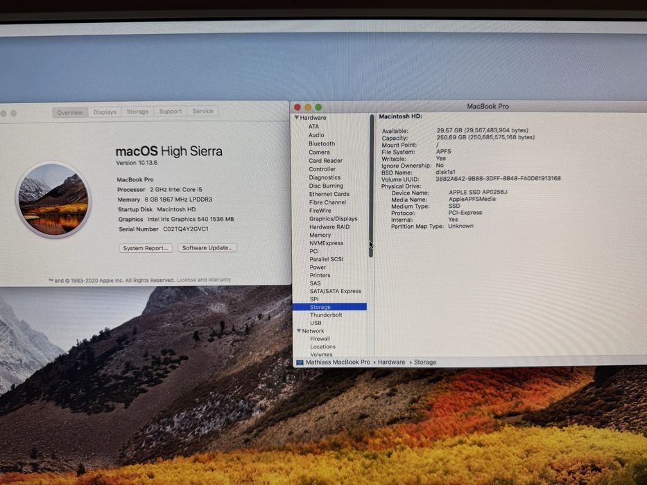MacBook Pro 13” 2016 A1708 functional display spart