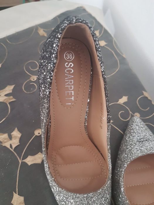 Pantofi damă argintii