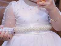 Rochie de mireasa printesa  fetita cu perle