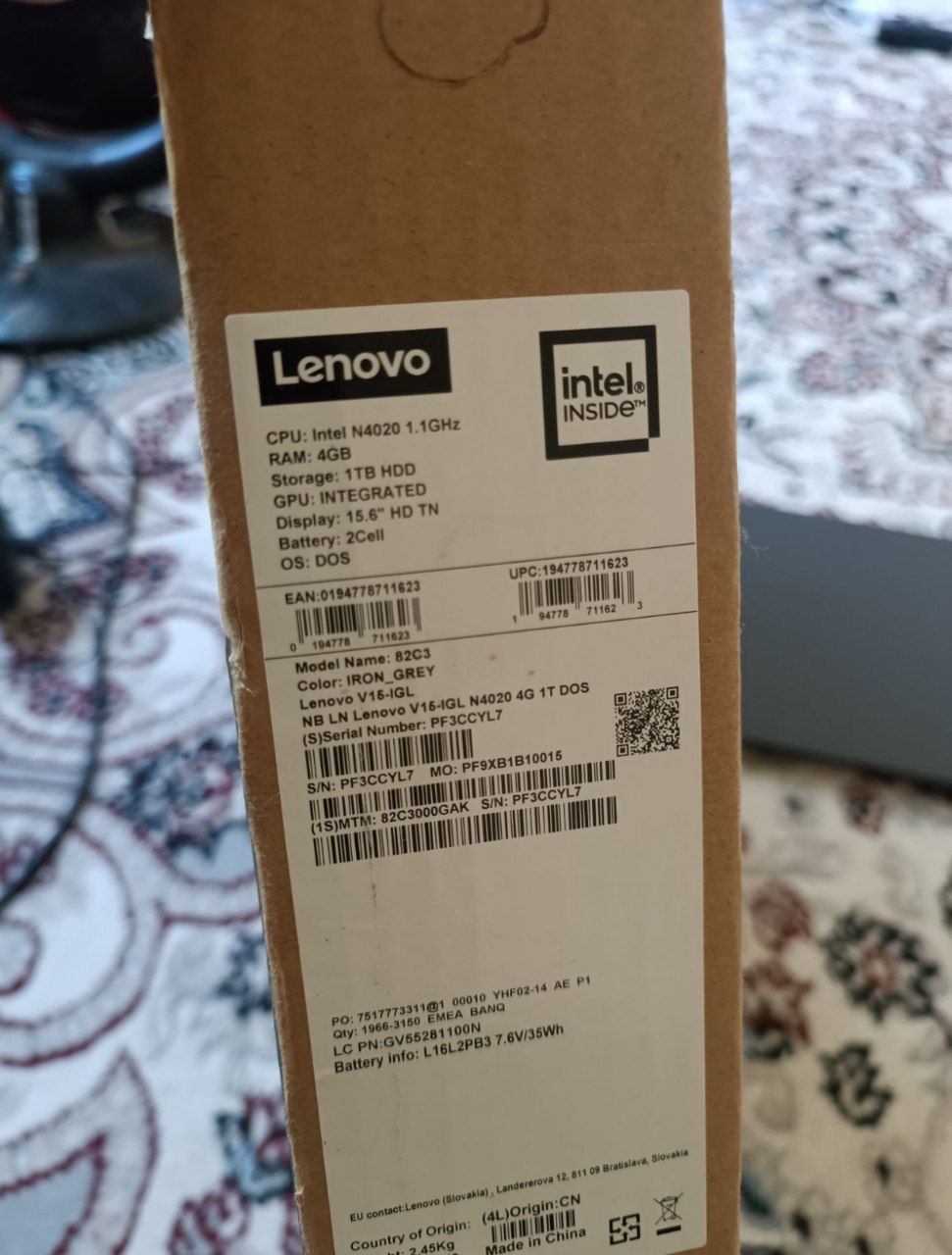 Lenovo V15 4020  yangi bilan bir xil