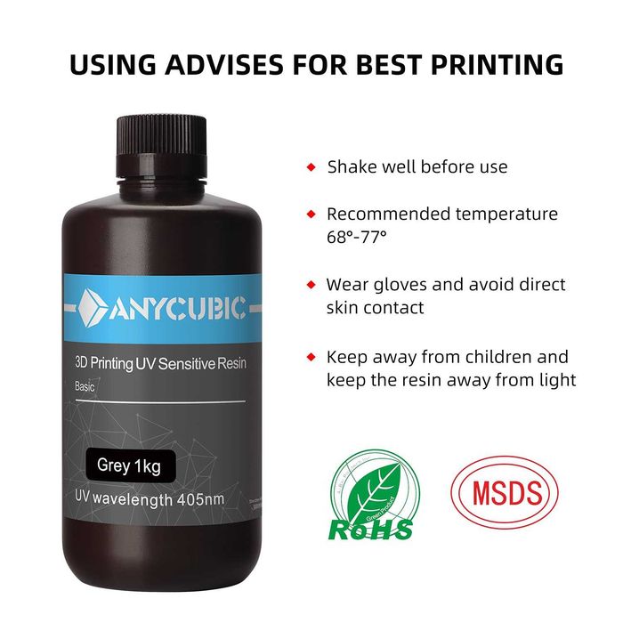 Rasina Anycubic, UV 405nm, pentru imprimante 3D, 1 Kg-135 lei, Ofertă!