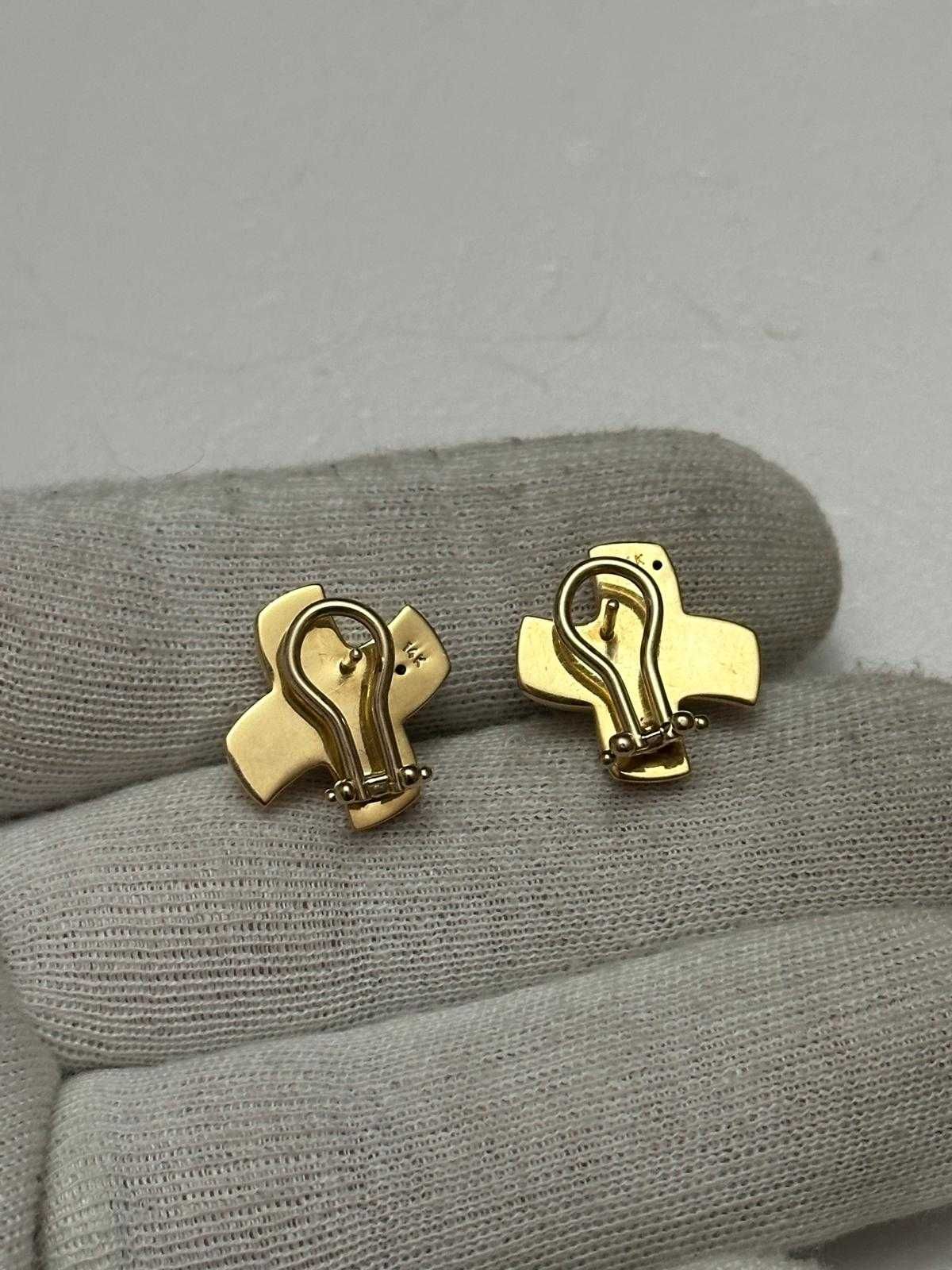 CERCEI AUR 14K - Cruce stilizata - 5.8g. - Vintage - Doar 310lei/gr !