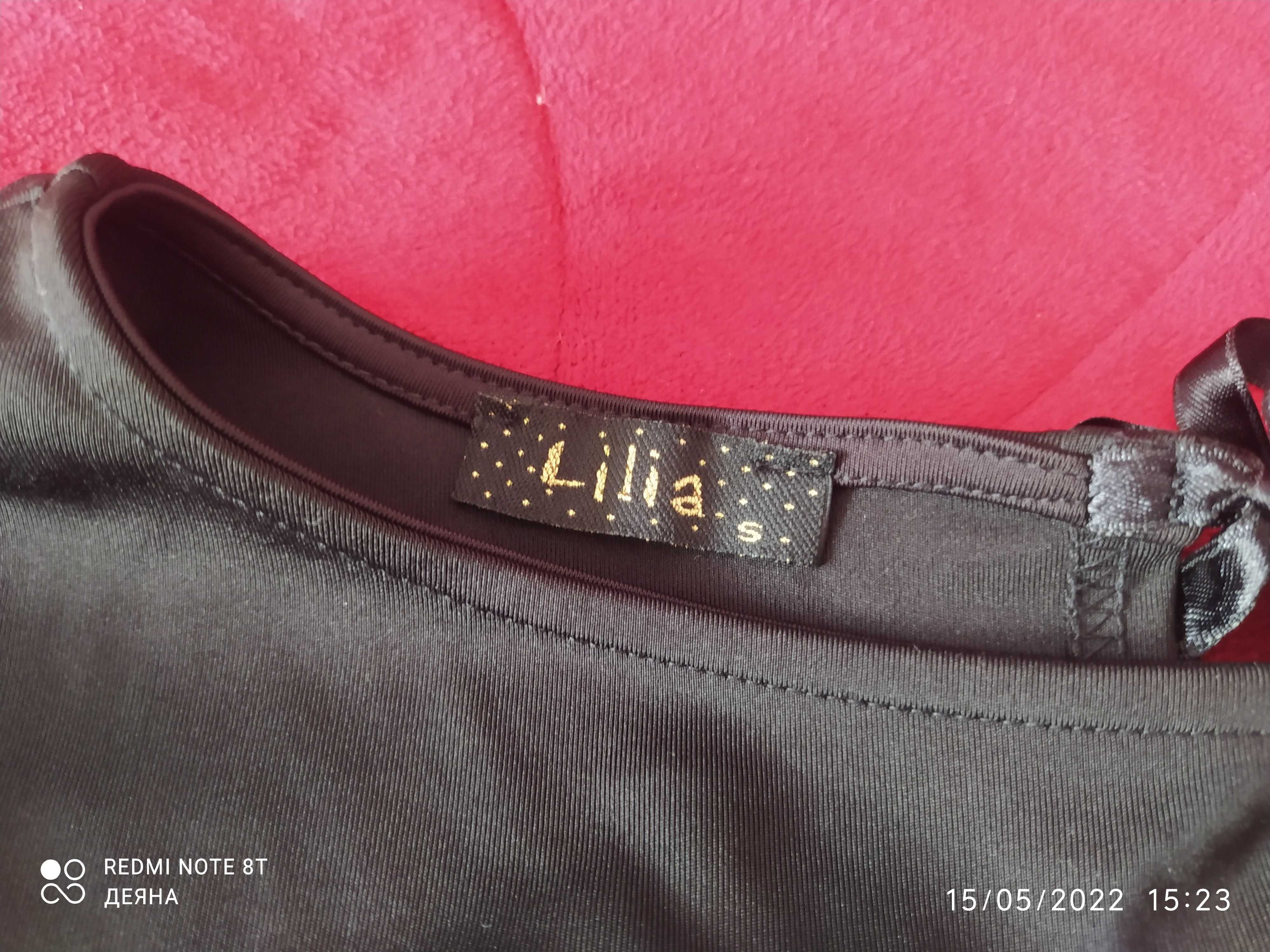 Рокля в черно и златисто на Lilia fashion Plovdiv, размер S
