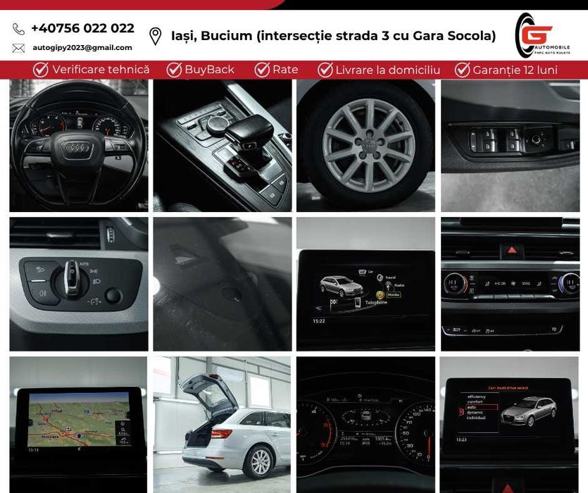 AUDI A4 AVANT B8 Fab09.2016 Înmatriculat RO Diesel 150CP Automat Piele