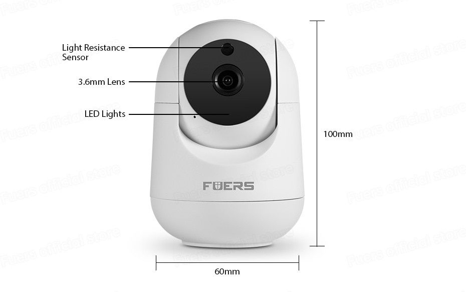 Умная беспроводная Wi-Fii IP камера Fuers 3MPx