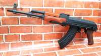 Arma asalt airsoft Ak47 Full Metal + Lemn AEG cu pat fix sau rabatabil