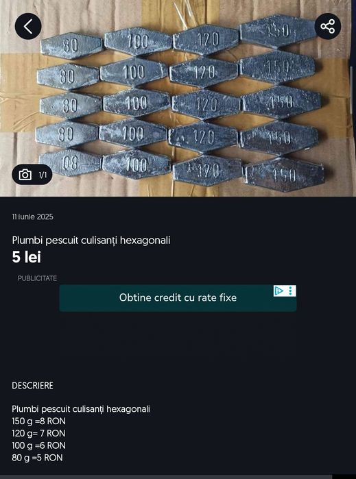 Plumbi pescuit culisanți