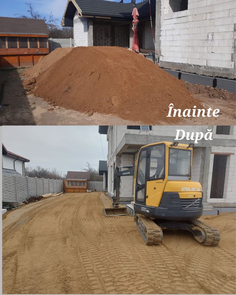 Nisip Balastru Piatra Pamant, moluz, transport basculabil excavator