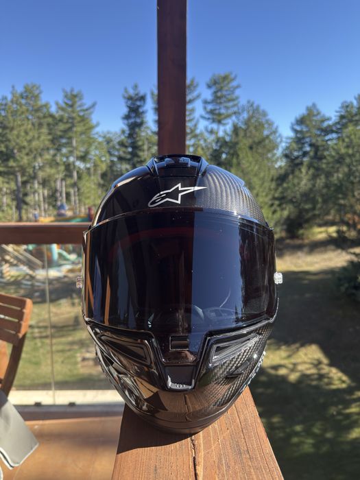 Чисто нова AlpineStars Supertech r10 Solid Helmet Black Carbon