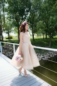 Rochie elegantă din tull   cununie civilă/nuntă/ nașă/botez