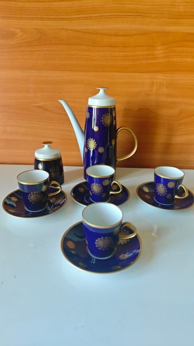 Кофейный сервиз неполный Lichte Echt Kobalt Кобальт ГДР, п. Горького