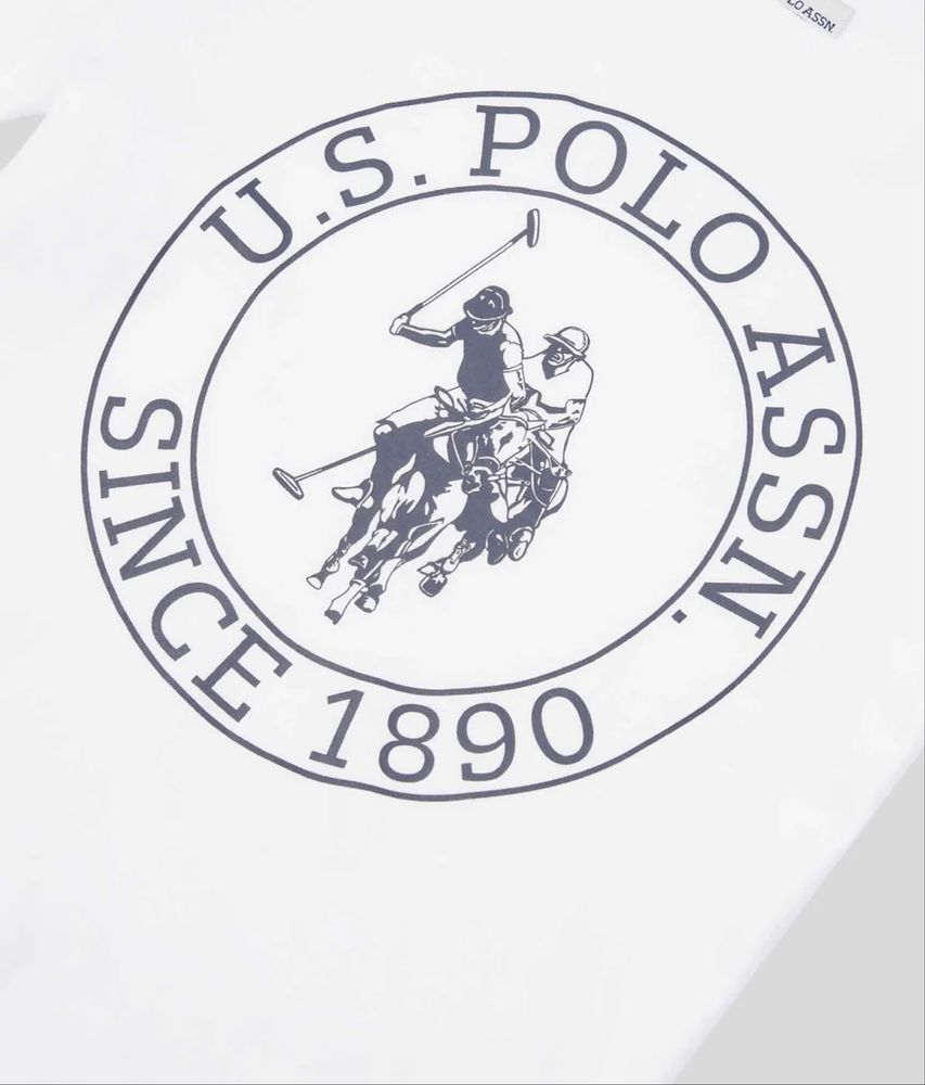 Тениска U.S. Polo ASSN. - Circle Print - in Bright White/ Haute Red