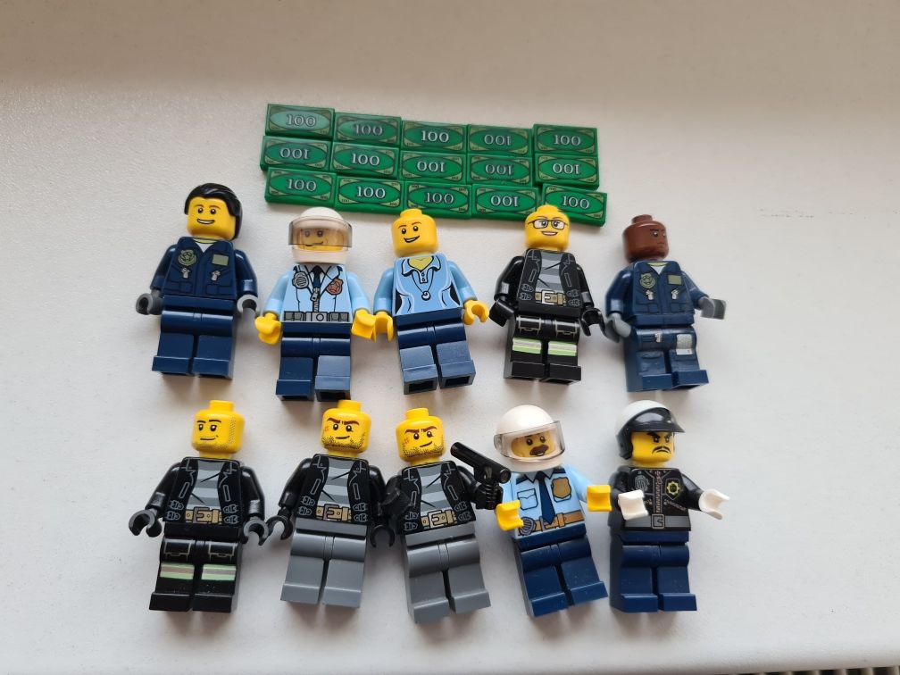 Lego,city, politisti,hoti,bani,bancnote