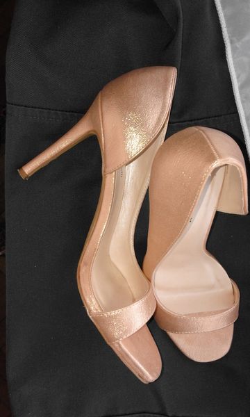 Обувки висок ток Розово Злато