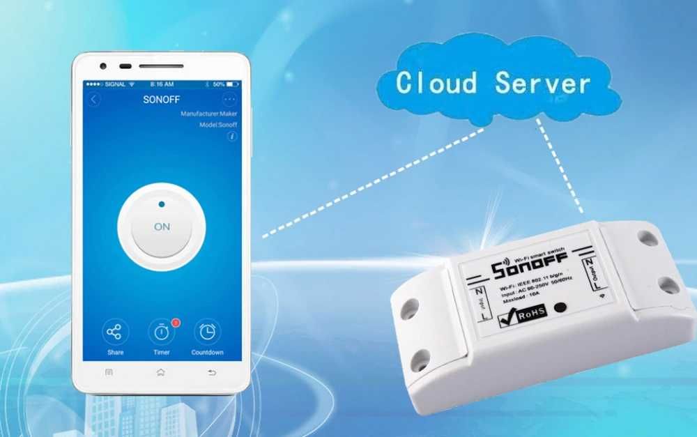 Sonoff Wi-Fi Беспроводной переключатель для умный дом с достакой