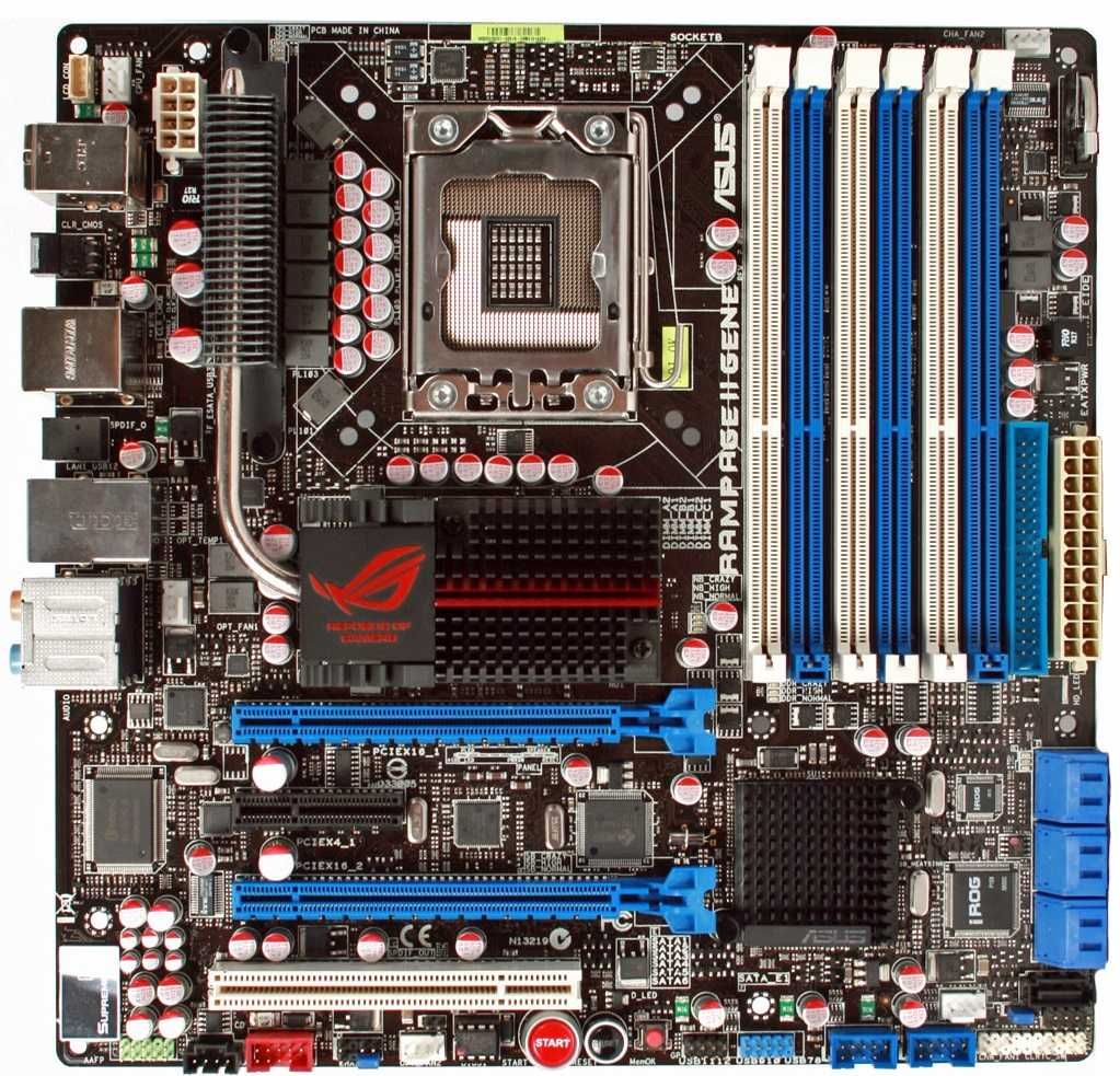 Дъно Дънна платка ASUS Rampage II Gene X58 1366 DDR3 до 48GB RAM