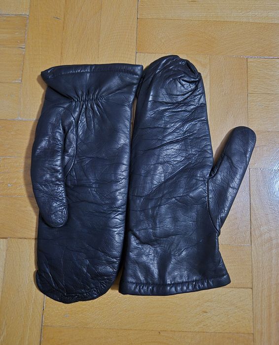 Mănuși cu un Deget Piele Naturală, Lână, Made in Italy - Femei 7.5