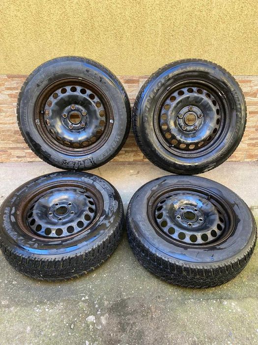 Cauciucuri de iarna 195 65 15+jante otel 15 5x112pt vw seat skoda Audi