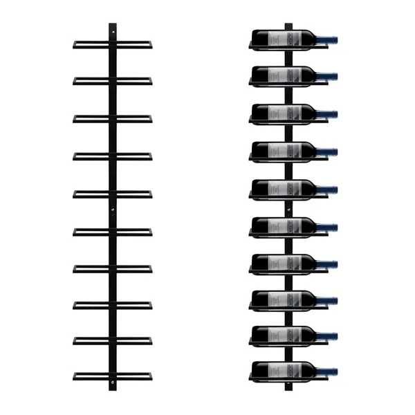 Suport vin suspendat metalic 10 sticle stil industrial negru |S 591491