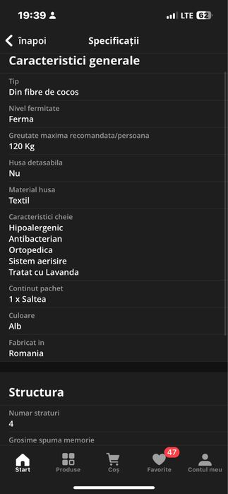 Saltea Ortopedică Medicală