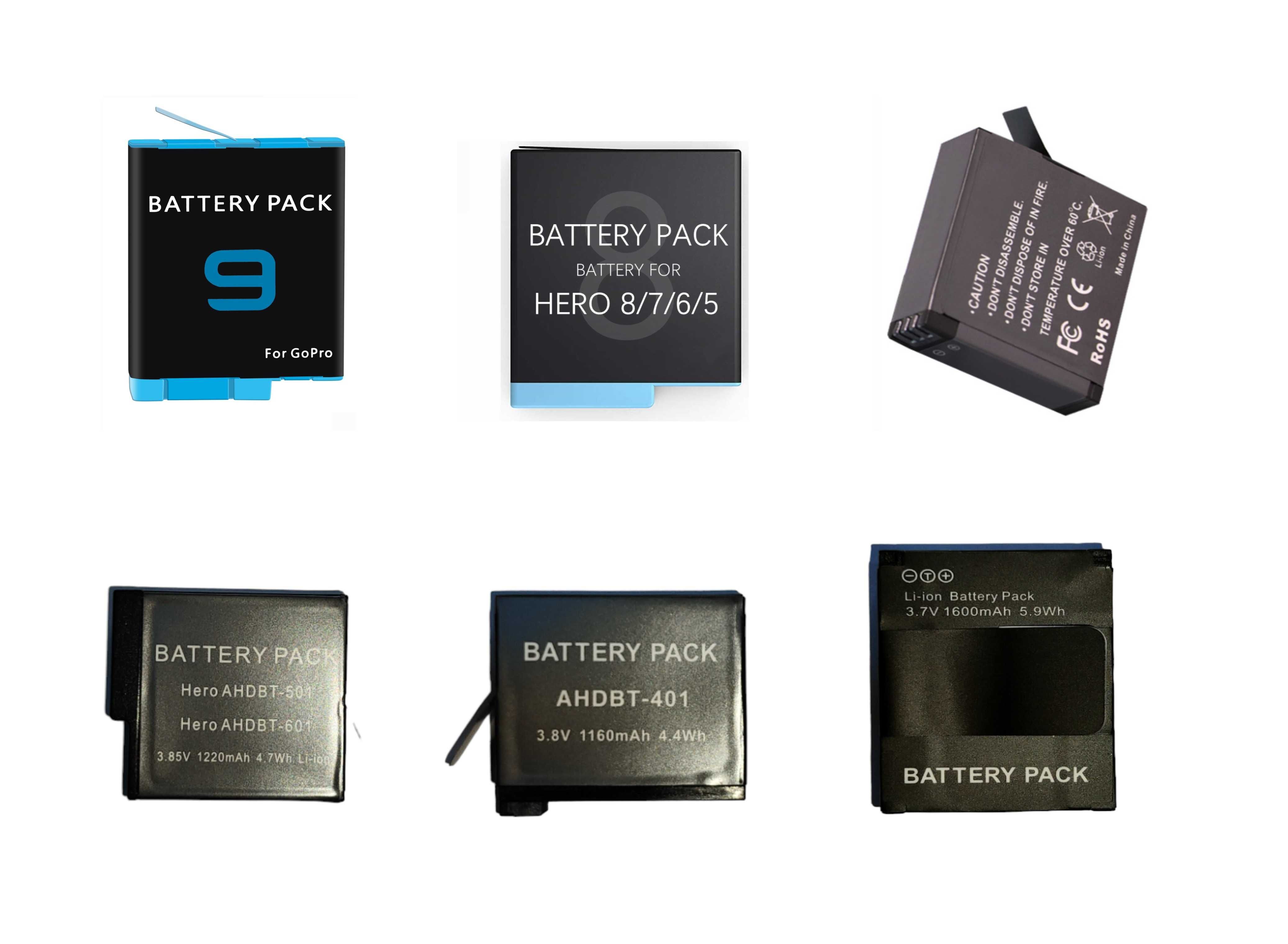 Baterie GoPro Hero 3 3+,4,5 6 7,8,9 10 11 12 insta360 X3 X2 X1 Xiaomi