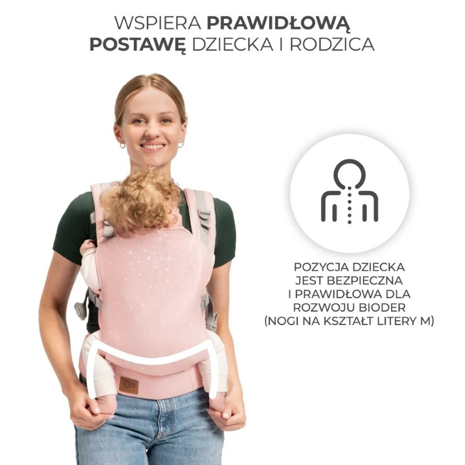 Kinderkraft, Nino Confetti, marsupiu ergonomic pana la 20 kg, pink