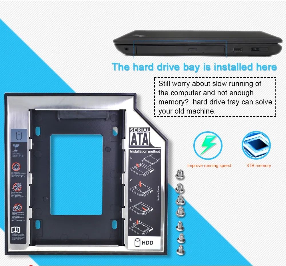 Caddy 9.5 и 12.7 мм. 2.5'' SSD HDD Преходник Кади ,  за хард диск