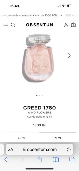 Parfum CREED 1760 WIND FLOWERS 75 ml