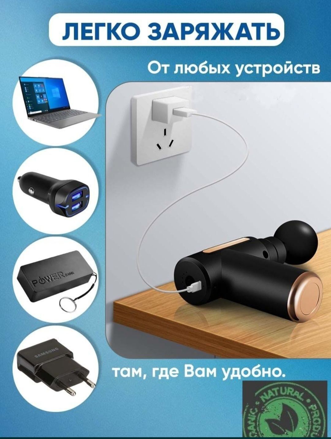 Электрический беспроводной массажер 4.1 Massager Gun