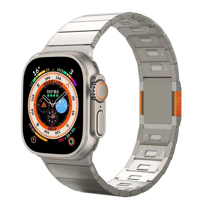 Curea metalica ceas Apple Watch Ultra / Ultra 2 49mm titanium orange