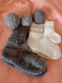 Домашние носки ручной вязки